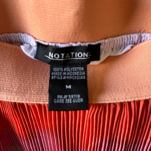 Notations Pink and Red Pleated Maxi Skirt - Picture 4 of 9